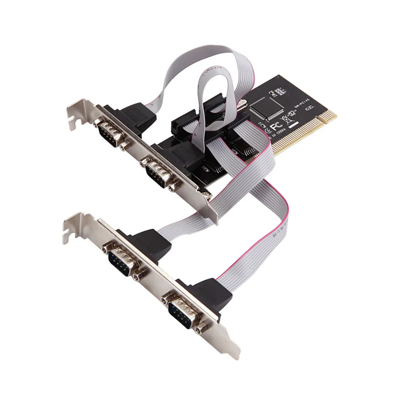 Great Q PCI к 4 порту RS232 DB9 Serial Com port s контроллеру удлинитель адаптер Райзер карта pci chip