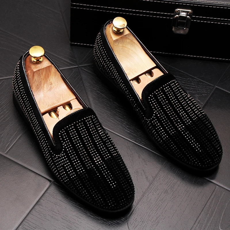 Stephoes men fashion casual shoes luxury brand Black Rhinestone Men Dress Shoes Velvet Crystal Business Man Footwear Loafers
Stephoes men fashion casual shoes luxury brand Black Rhinestone Men Dress Shoes Velvet Crystal Business Man Footwear Loafers