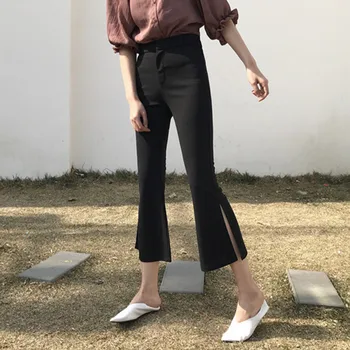 2019 New Style Micro Bell Pants Women Split Fork Nine Points Casual Loose Spring Students Wide Leg High Waist Black Suit Pants
2019 New Style Micro Bell Pants Women Split Fork Nine Points Casual Loose Spring Students Wide Leg High Waist Black Suit Pants
