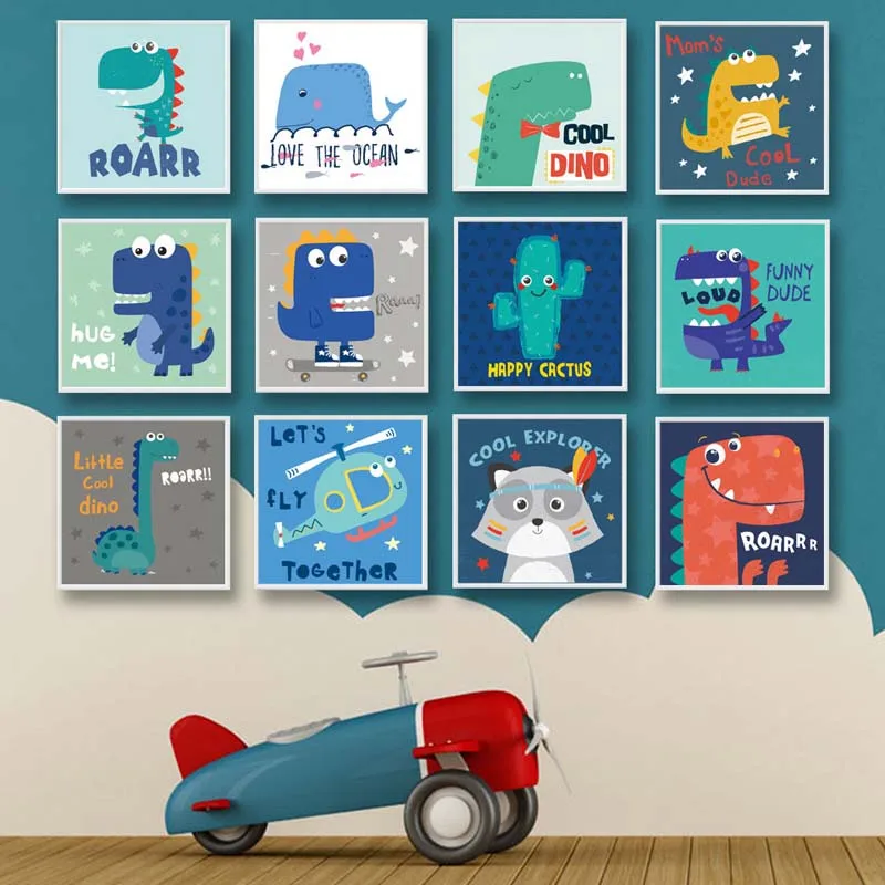 FOOCAME-Animal-Dos-Desenhos-Animados-Crocodilo-Dinossauro-Monstro-Cartazes-e-C-pias-Da-Arte-Pintura-em (4)