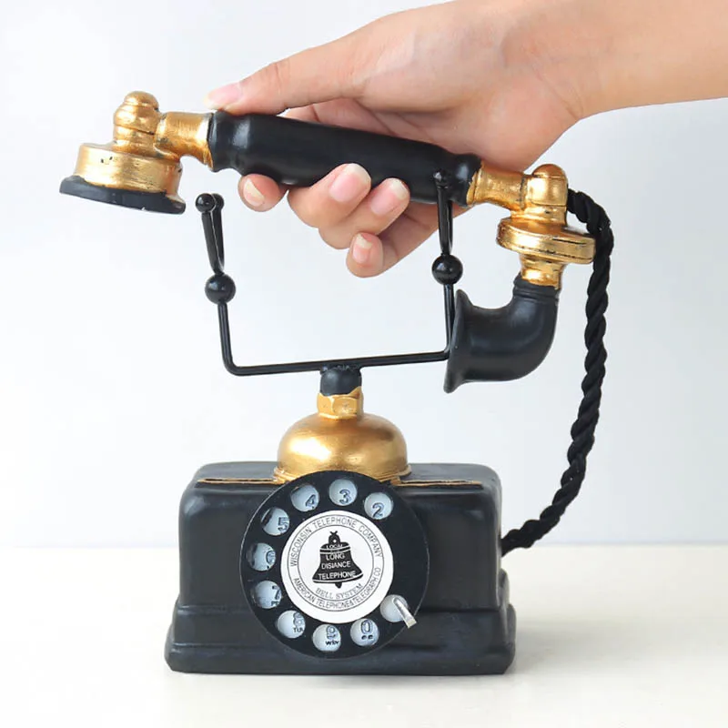 Винтажная телефонная статуя старинный потертый старый телефон фигурка домашний