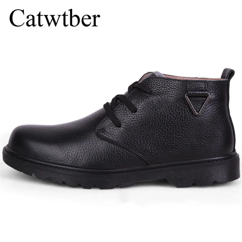 Catwtber 2018 New High Quality Shoes Men Sneakers Warm Fur Plush Ankle Winter Boots Men Fashion Casual Lace Up Men'S Snow Boots
