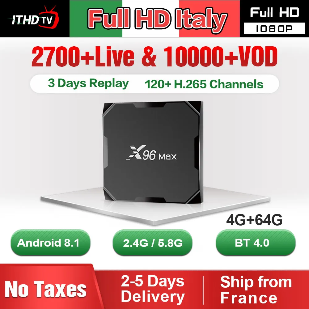 X96 MAX Italy IPTV Box X96MAX Android 8.1 Tv Box Italia IPTV Subscription Spain Portugal Arabic France IPTV Turkey Italian IP TV
X96 MAX Italy IPTV Box X96MAX Android 8.1 Tv Box Italia IPTV Subscription Spain Portugal Arabic France IPTV Turkey Italian IP TV