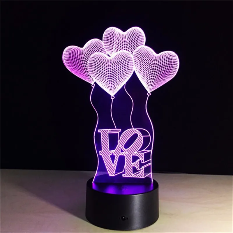 3D LED Night Light LOVE Balloon Action Figure 7 Colors Touch Optical Illusion Table Lamp Home Decoration Model
3D LED Night Light LOVE Balloon Action Figure 7 Colors Touch Optical Illusion Table Lamp Home Decoration Model