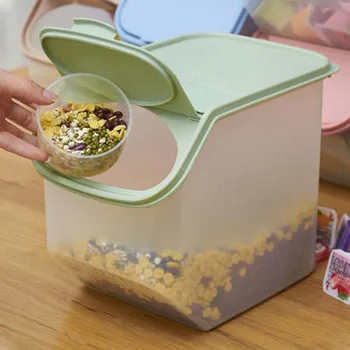 Kitchen Rice Fruits Storage Box Bucket Cereal Dry Food Keepers Container Spice Holders Sliding Lid with Measuring Cup 1pc
Kitchen Rice Fruits Storage Box Bucket Cereal Dry Food Keepers Container Spice Holders Sliding Lid with Measuring Cup 1pc