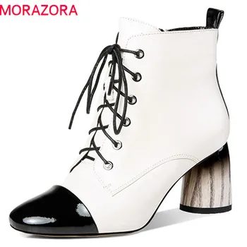 MORAZORA 2020 new arrival genuine leather ankle boots for women mixed colors high heels shoes zip +lace up autumn winter boots
MORAZORA 2020 new arrival genuine leather ankle boots for women mixed colors high heels shoes zip +lace up autumn winter boots