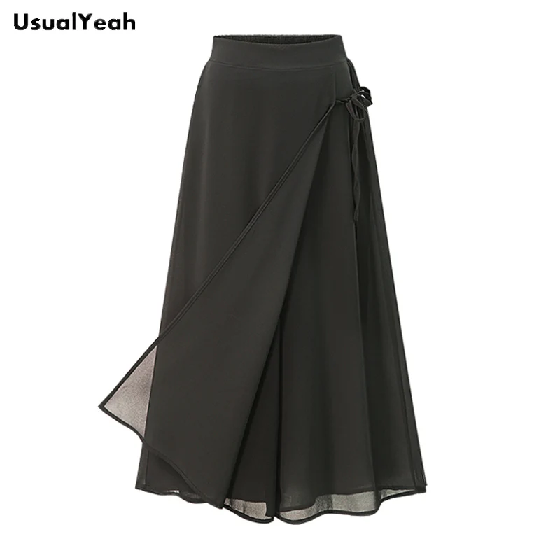 UsualYeah Women New Fashion Black Chiffon Loose Wide Leg Pants Plus Size Elastic Waist Calf-Length Culottes Divided Skirt XL 5XL
UsualYeah Women New Fashion Black Chiffon Loose Wide Leg Pants Plus Size Elastic Waist Calf-Length Culottes Divided Skirt XL 5XL