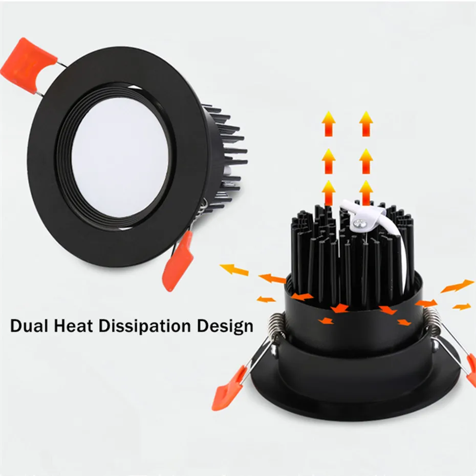 Adjustable LED Downlight Dimmable Ceiling lamp 5W 9W 12W Warm White/Natural White/Cold White Recessed LED Lamp Spot Light