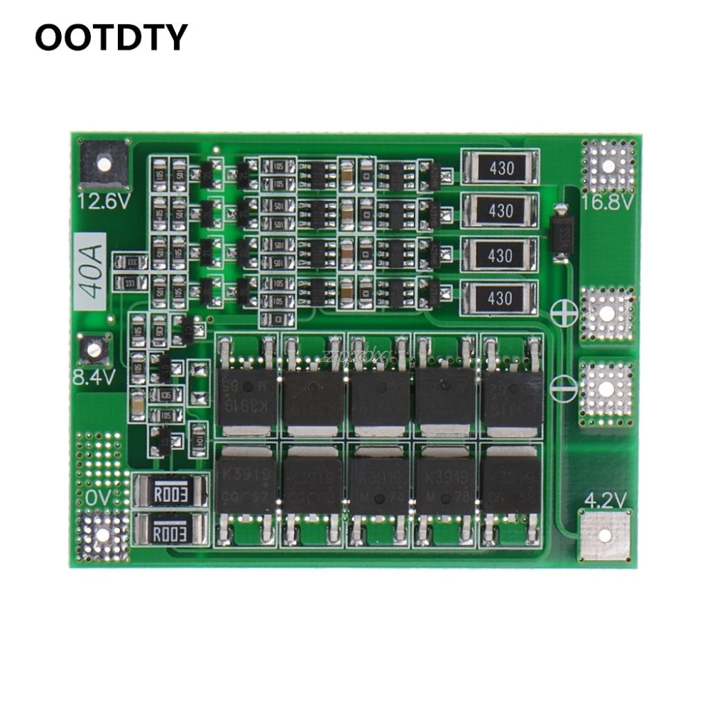 OOTDTY 4S 40A 14.8V 16.8V Li-ion Lithium 18650 Battery BMS PCB Protection Board Balance Z07 Drop ship
OOTDTY 4S 40A 14.8V 16.8V Li-ion Lithium 18650 Battery BMS PCB Protection Board Balance Z07 Drop ship
