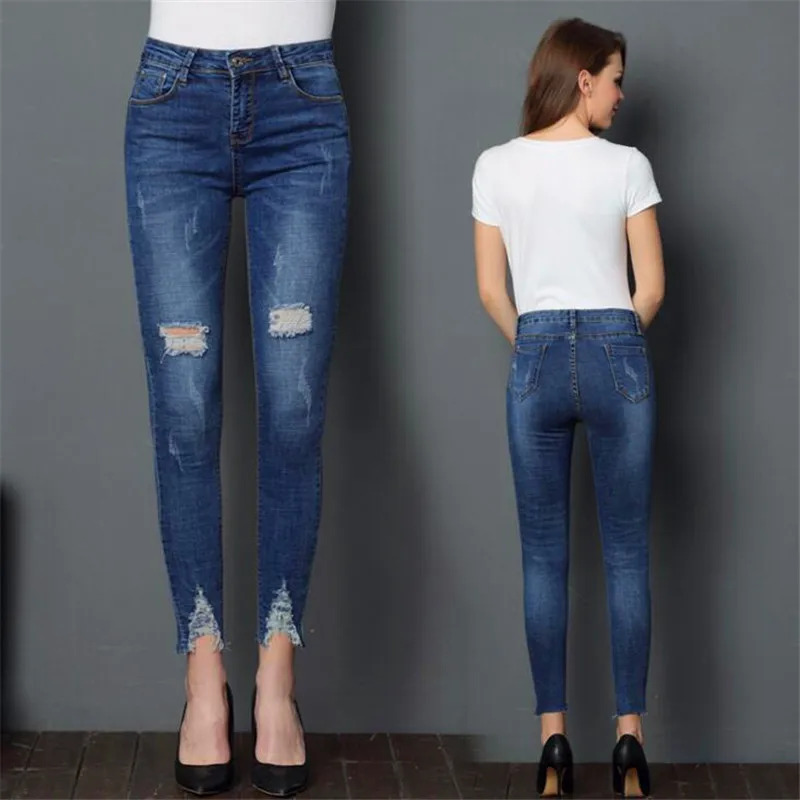 New High Quality Plus Size Ankle-Length Pants Hole Softener Casual Skinny Mid Waist Washed Light Pencil Pants Woman Jeans
New High Quality Plus Size Ankle-Length Pants Hole Softener Casual Skinny Mid Waist Washed Light Pencil Pants Woman Jeans