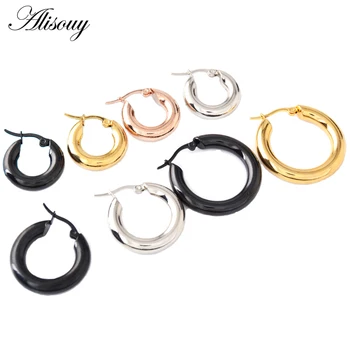 Alisouy 1pair Gold color circle casual earrings Stainless Steel Big Round wives Hoop Earrings gifts for women Men Brincos
Alisouy 1pair Gold color circle casual earrings Stainless Steel Big Round wives Hoop Earrings gifts for women Men Brincos