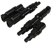 1000 vdc 4 t/4y conector solar 1 par painel solar conector t ramo t/y conectores cabo prata-banhado a cobre(China)