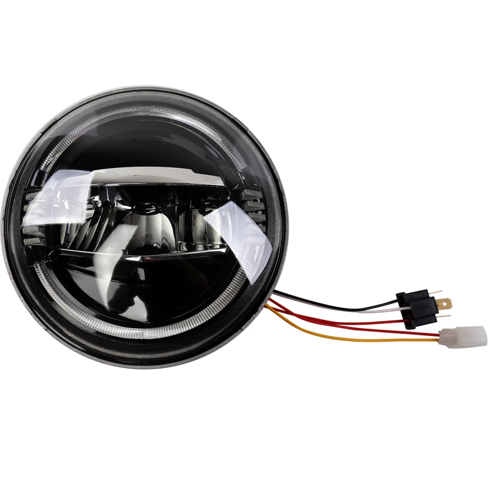 New 7 inch LED Headlight DRL BlueAmberWhite Halo Angle Eyes Led Headlamp Headlights 12v For Jeep Wrangler TJ JK LJ unlimited (8)