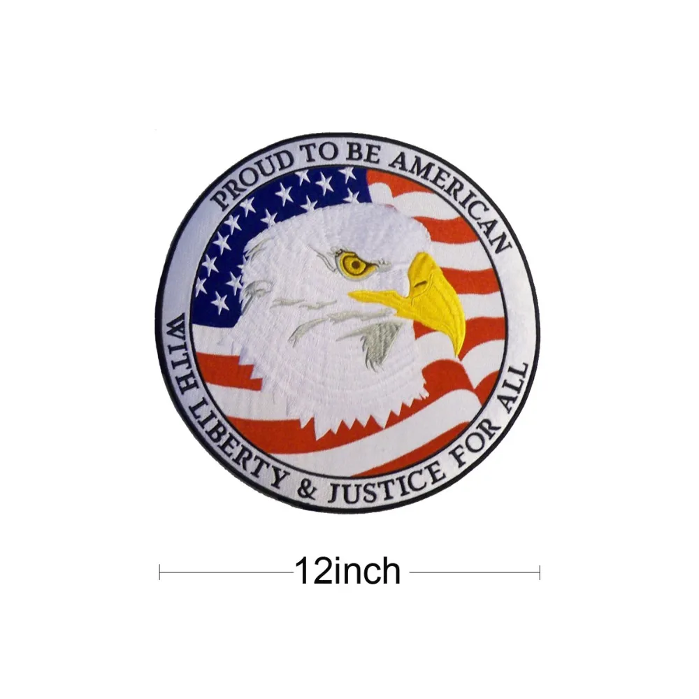 Proud to be american motorcycle embroidery iron on custom military patch for jacket punk vest garment accessories free shipping (2)