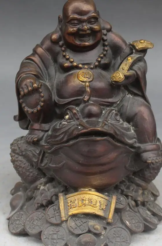 wang6710692++8"Bronze Gilt Wealth Happy Laugh Maitreya Buddha Ride Golden Toad Spittor Statue
wang6710692++8"Bronze Gilt Wealth Happy Laugh Maitreya Buddha Ride Golden Toad Spittor Statue