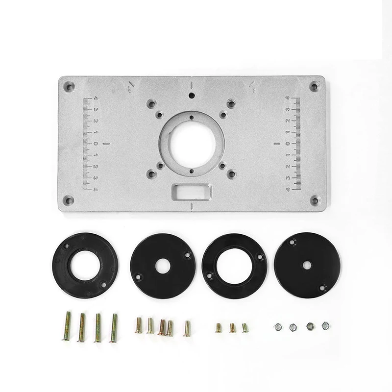 700C Aluminum Router Table Insert Plate + 4 Rings Screws for Woodworking Trimmers Routers DIY Engraving Machine Round Raft
700C Aluminum Router Table Insert Plate + 4 Rings Screws for Woodworking Trimmers Routers DIY Engraving Machine Round Raft