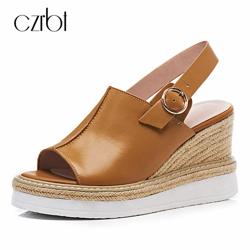 CZRBT Ankle-Wrap Shoes Women Platform Sandals Open Toe Wedge Heels Sandals Ladies Beach Shoes Concise Causal Leather Shoes
CZRBT Ankle-Wrap Shoes Women Platform Sandals Open Toe Wedge Heels Sandals Ladies Beach Shoes Concise Causal Leather Shoes