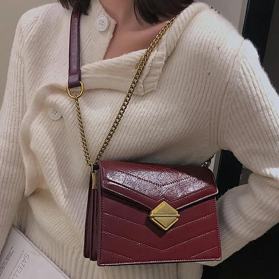 Retro Fashion Female Square Bag 2019 New High Quality PU Leather Women's Designer Handbag Wild Chain Lock Shoulder Messenger Bag
Retro Fashion Female Square Bag 2019 New High Quality PU Leather Women's Designer Handbag Wild Chain Lock Shoulder Messenger Bag