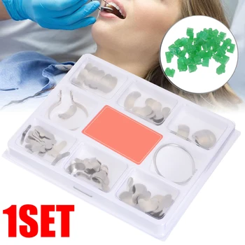 100Pcs/Set Dental Matrix Sectional Contoured Matrices Full Kit +40 Pcs Green Silicone Add-On Wedges Practical Dental material
100Pcs/Set Dental Matrix Sectional Contoured Matrices Full Kit +40 Pcs Green Silicone Add-On Wedges Practical Dental material