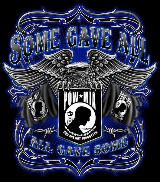SOME GAVE ALL POW MIA BLACK TEE SHIRT SIZE XL adult T269 military ew
