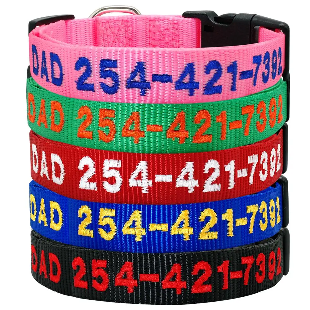 Dog Collar Personalized Embroidered Pet Dog Collars Nylon Custom Name Phone ID Tag Collar Adjustable For Small Medium Large Dogs
Dog Collar Personalized Embroidered Pet Dog Collars Nylon Custom Name Phone ID Tag Collar Adjustable For Small Medium Large Dogs