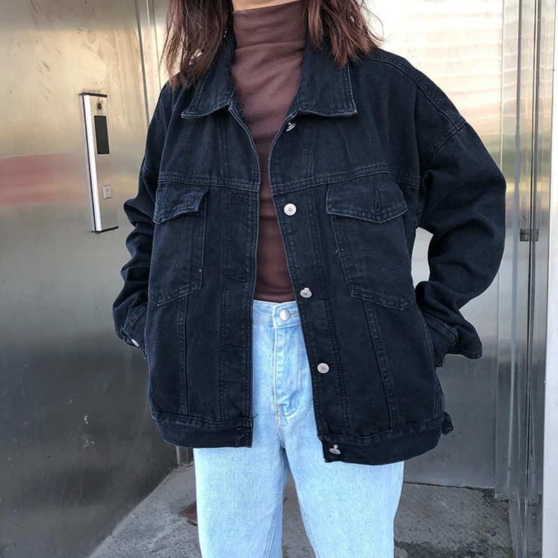 2019 spring autumn new students denim jacket loose black Korean students bf wind women's jacket denim jacket female
2019 spring autumn new students denim jacket loose black Korean students bf wind women's jacket denim jacket female