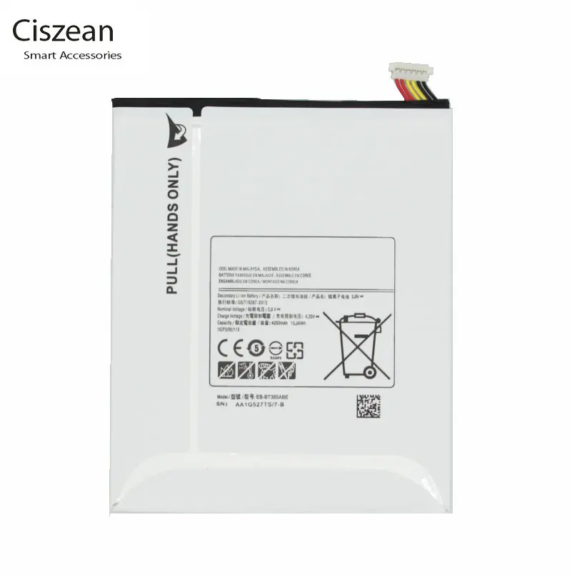 1x 4200mAh EB-BT355ABE Replacement Battery For Samsung Glaxy Tablet Tab A 8.0 T350 T355 T355C P350 P355C P355 SM-P350 SM-T357W
1x 4200mAh EB-BT355ABE Replacement Battery For Samsung Glaxy Tablet Tab A 8.0 T350 T355 T355C P350 P355C P355 SM-P350 SM-T357W