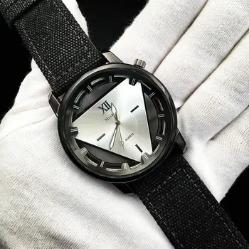 Freeship High Quality Fashion Big Dial Triangle Hollow Men's Watches Cowboy Canvas Quartz watch Relogio Masculino Christmas gift
Freeship High Quality Fashion Big Dial Triangle Hollow Men's Watches Cowboy Canvas Quartz watch Relogio Masculino Christmas gift