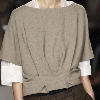 DEAT 2020 New Summer Fashion Women Clothes Round Neck Shirt Short Pleated Fake Two Pieces Pullover Female Blouse WH02204L
DEAT 2020 New Summer Fashion Women Clothes Round Neck Shirt Short Pleated Fake Two Pieces Pullover Female Blouse WH02204L