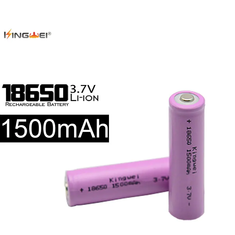 4pcs/lot high quality kingwei 18650 Rechargeable Battery 1500mAh 3.7V Lithium Li-ion Batteries for Led Flashlight powerbank | Электроника