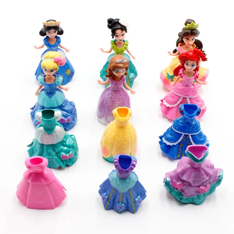 Disney Anime Cartoon Toys 12pcs/Lot 10cm Princess Elsa Snow White Sofia Pvc Action Figure Doll With Changeable Dress Kids Toys
Disney Anime Cartoon Toys 12pcs/Lot 10cm Princess Elsa Snow White Sofia Pvc Action Figure Doll With Changeable Dress Kids Toys