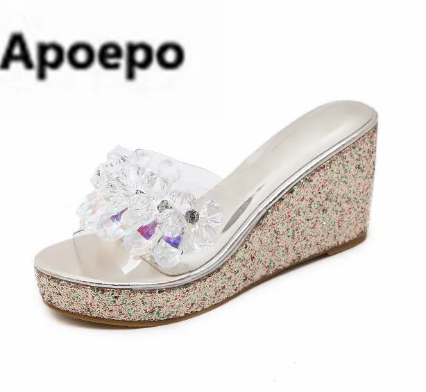 Newest brand bling bling women slippers platform wedges sandals summer Rhinestone high heels slippers crystal ladies slides
Newest brand bling bling women slippers platform wedges sandals summer Rhinestone high heels slippers crystal ladies slides