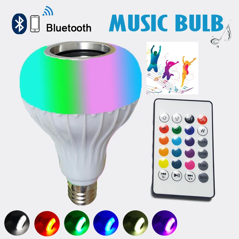 A Quality E27 Bluetooth Music Lamp Smart RGB RGBW Wireless Speaker Bulb 12W LED Light Player Dimmable 24 Keys Remote Controller
A Quality E27 Bluetooth Music Lamp Smart RGB RGBW Wireless Speaker Bulb 12W LED Light Player Dimmable 24 Keys Remote Controller