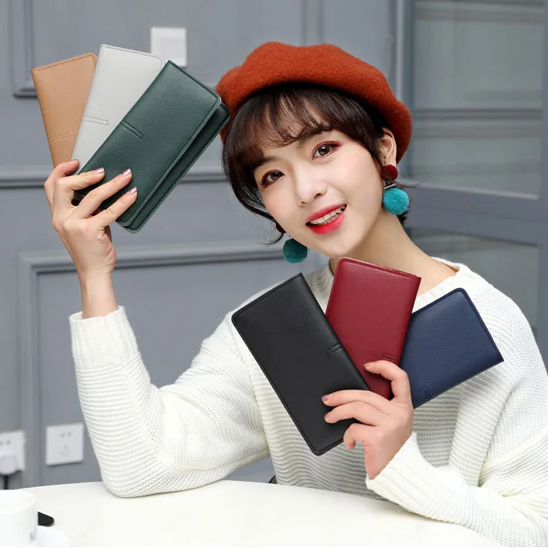 Women's PU Leather Wallet Long Clutch Money Bag Ladies Card Holder For Plastic Cards Small Coin Purse Female Passport Cover
Women's PU Leather Wallet Long Clutch Money Bag Ladies Card Holder For Plastic Cards Small Coin Purse Female Passport Cover