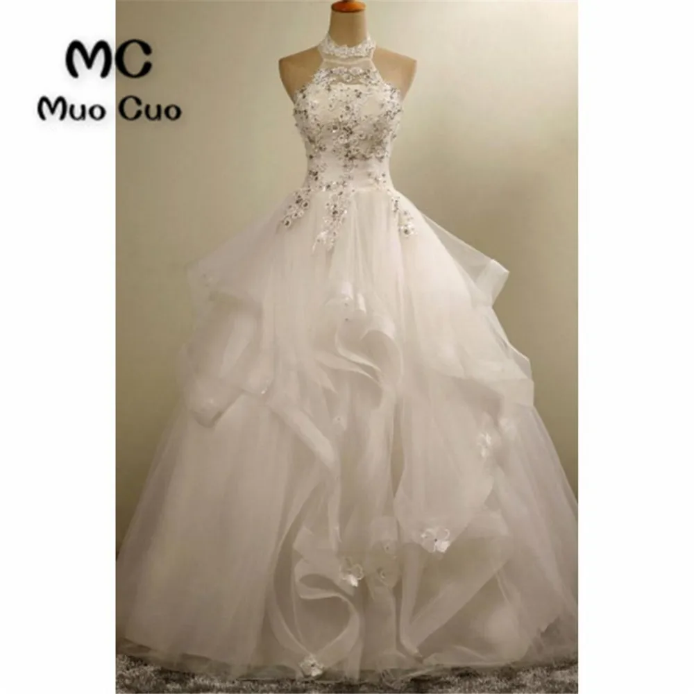 2018 Ball Gown Wedding Dress with Crystals Beaded Robe de mariage Sweep Train White Vestido de noiva Organza Ruffles Bridal Gown
2018 Ball Gown Wedding Dress with Crystals Beaded Robe de mariage Sweep Train White Vestido de noiva Organza Ruffles Bridal Gown