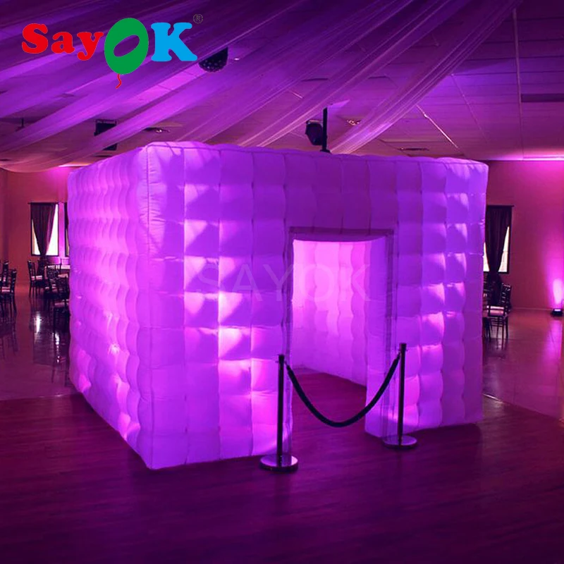 3x3x2.4mH Portable large inflatable photo booth enclosure tent photo booth props with RGB strip lights for wedding, party
3x3x2.4mH Portable large inflatable photo booth enclosure tent photo booth props with RGB strip lights for wedding, party