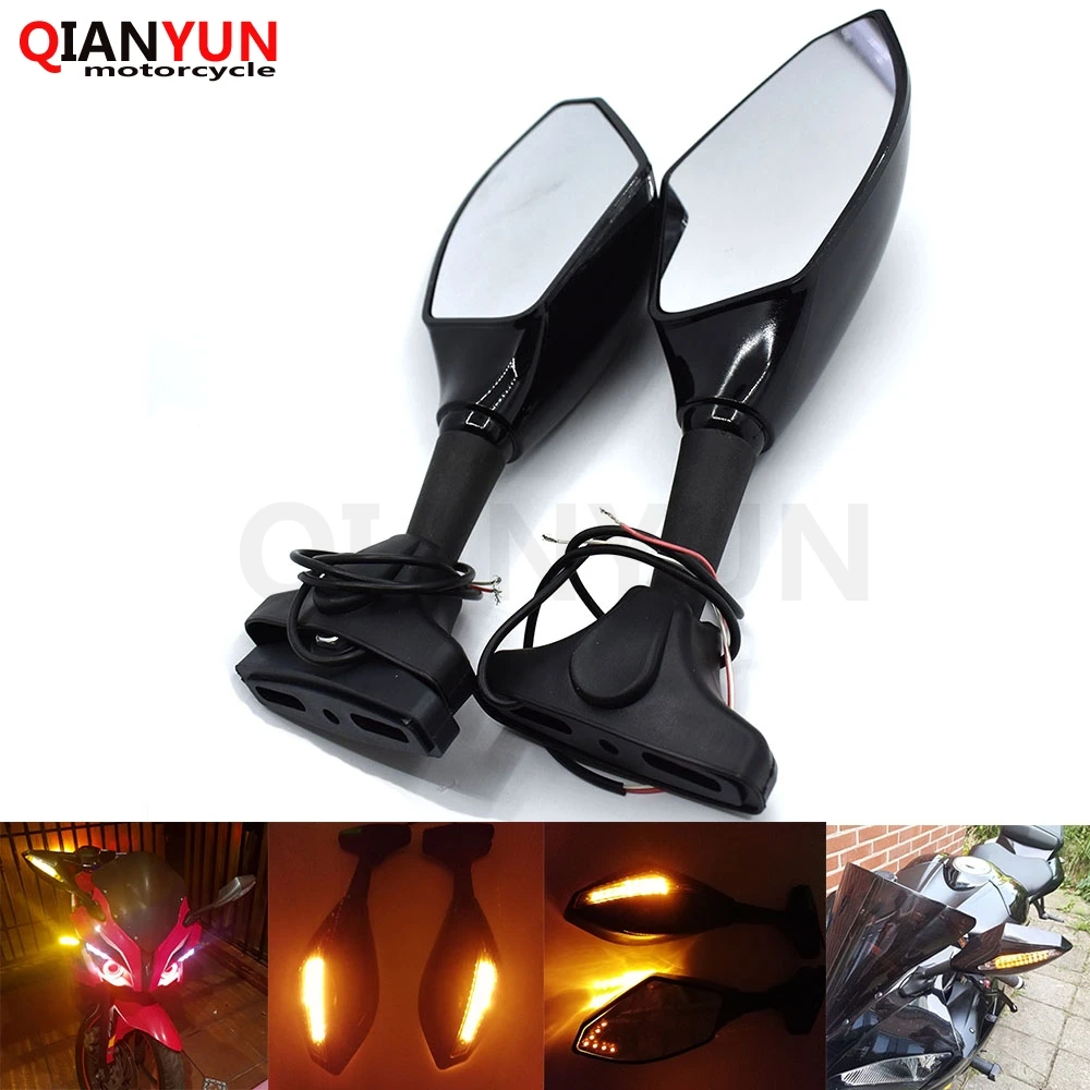 Universal Motorcycle Rear View Side Wing Mirrors w/ LED Turn Signal Light for Kawasaki ER6n ZX9R VERSYS 650cc ZR750 ZEPHYR Z750S
Universal Motorcycle Rear View Side Wing Mirrors w/ LED Turn Signal Light for Kawasaki ER6n ZX9R VERSYS 650cc ZR750 ZEPHYR Z750S