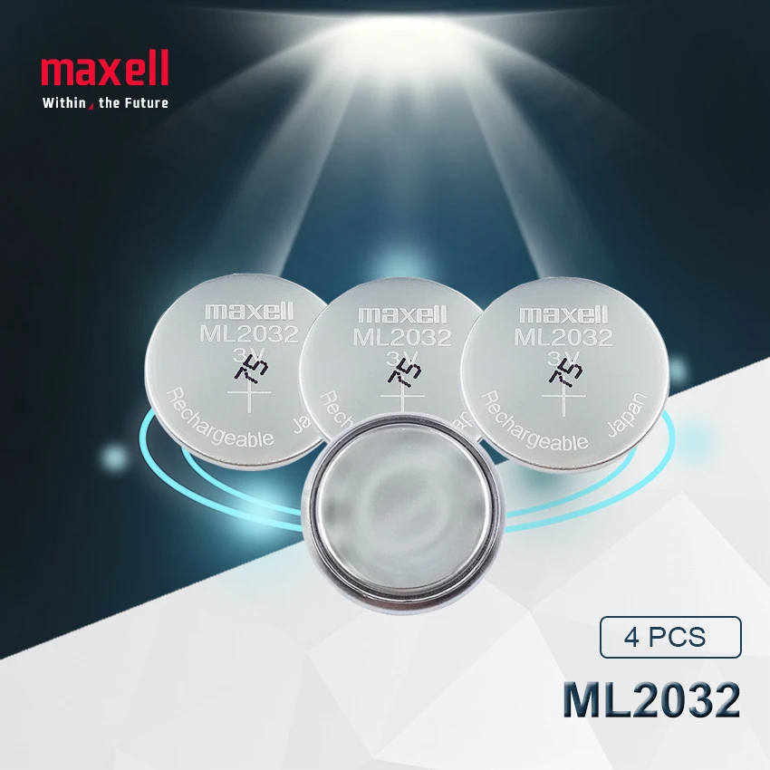 4pc Maxell Original ML2032 3V Rechargeable lithium battery button cell button batteries (ML2032)
4pc Maxell Original ML2032 3V Rechargeable lithium battery button cell button batteries (ML2032)