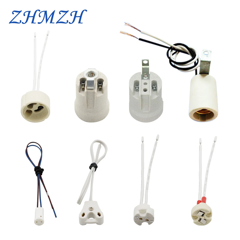 10pc x UL VDE CE Ceramic GU10 Socket Lampholder Lamp Fixture Light Holder Wire