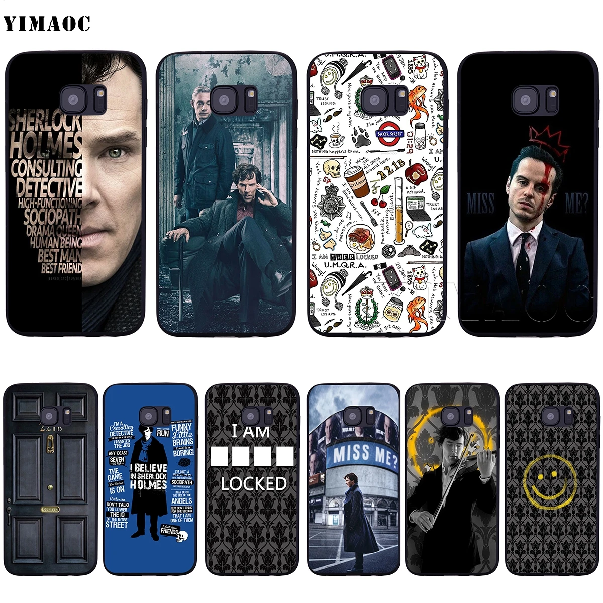 YIMAOC 221B Sherlock Benedict Soft Silicone Case for Samsung Galaxy S6 S7 S10eEdge S8 S9 Plus A3 A5 A6 A7A8 A9 J6 Note 8 9 2018
YIMAOC 221B Sherlock Benedict Soft Silicone Case for Samsung Galaxy S6 S7 S10eEdge S8 S9 Plus A3 A5 A6 A7A8 A9 J6 Note 8 9 2018