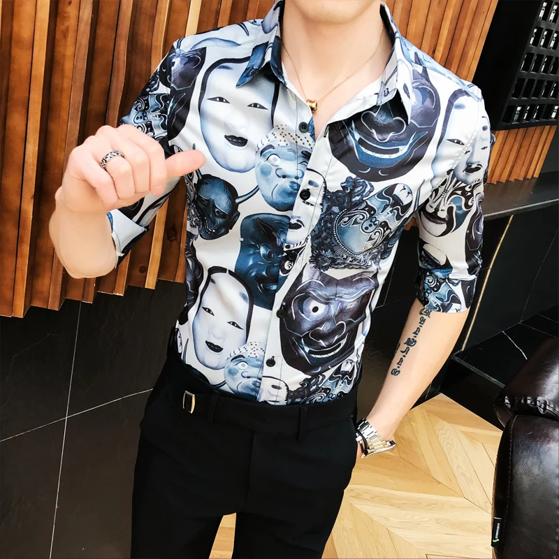 Fashion Print Shirt Men Camisa Masculina Slim Fit Casual Shirts Summer Mens Club Social Streetwear Chemise Homme
Fashion Print Shirt Men Camisa Masculina Slim Fit Casual Shirts Summer Mens Club Social Streetwear Chemise Homme
