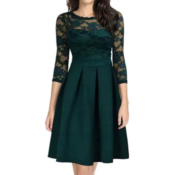 KLV 2019 women dress платье dress Fashion Women Casual Plus Size Lace Hollow out Three Quarter Patchwork Dress free shipping D4
KLV 2019 women dress платье dress Fashion Women Casual Plus Size Lace Hollow out Three Quarter Patchwork Dress free shipping D4