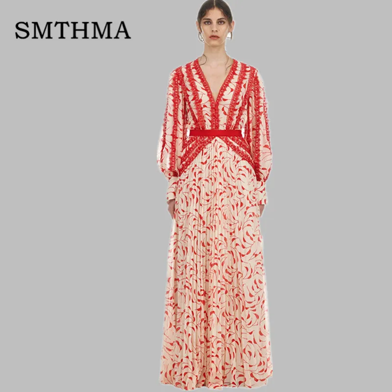 

2019 New arrival Self portrait Dress Women High-end Elegant Chiffon printing Runway Maxi Long Dress