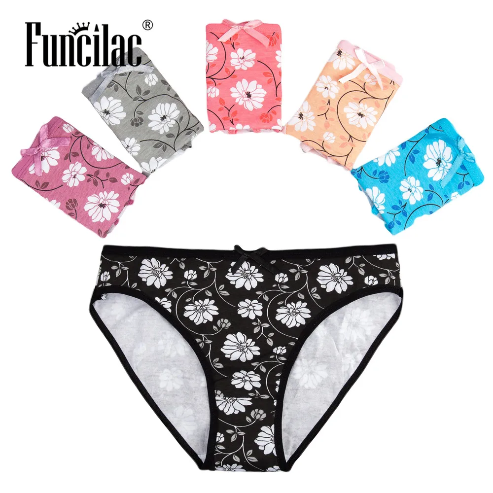 FUNCILAC Hipster Underwear Woman Cotton Floral Print Cute Low-Rise Briefs Ladies Seamless Lingerie Panties 5pcs/Lot
FUNCILAC Hipster Underwear Woman Cotton Floral Print Cute Low-Rise Briefs Ladies Seamless Lingerie Panties 5pcs/Lot