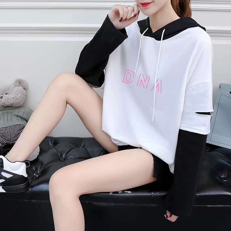 DNA T Shirt Casual Korean Kpop Long Sleeve Bangtan Boys Hooded Tshirt Women Cotton Fake Two Pieces Patchwork Letter Tops Tee
DNA T Shirt Casual Korean Kpop Long Sleeve Bangtan Boys Hooded Tshirt Women Cotton Fake Two Pieces Patchwork Letter Tops Tee