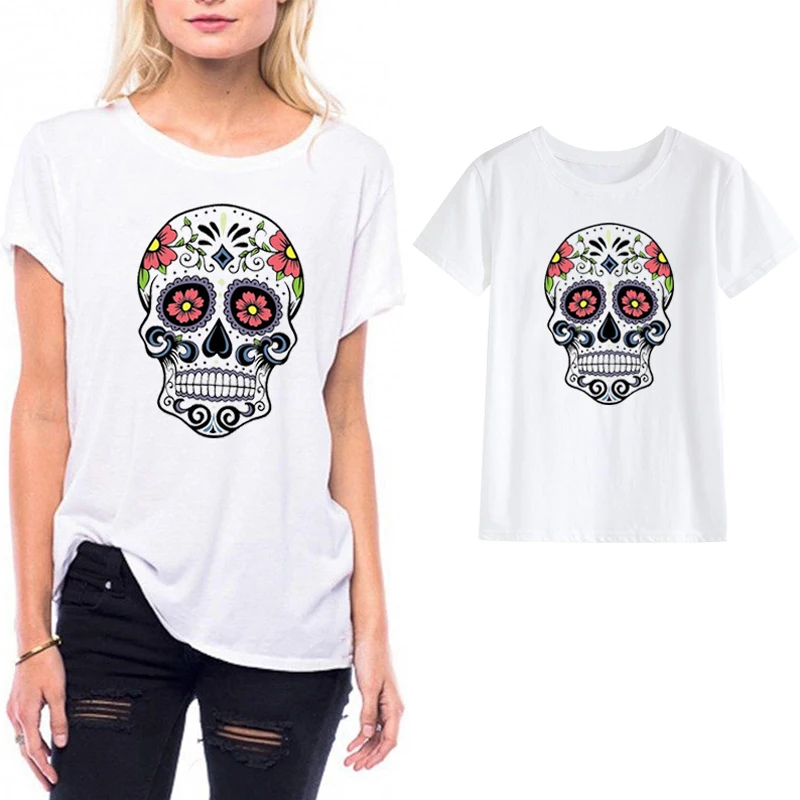 LUSLOS Floral Skull Print Women Summer T Shirt Female Short Sleeve O-Neck White Tees Women Casual Streetwear Clothes Tops
LUSLOS Floral Skull Print Women Summer T Shirt Female Short Sleeve O-Neck White Tees Women Casual Streetwear Clothes Tops