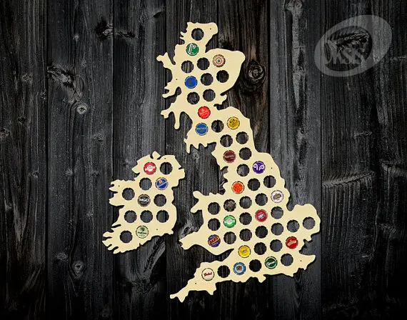 Beer Cap Map, Beer Cap Map of Great Britain and Ireland, Beer Cap Holder, gift for him, Birch Plywood, gift for men, Christmas G
Beer Cap Map, Beer Cap Map of Great Britain and Ireland, Beer Cap Holder, gift for him, Birch Plywood, gift for men, Christmas G