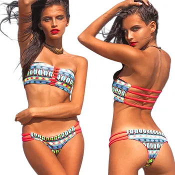 Sexy two-sided printed strapless from Europe and America bathing suit Sexy Push up Padded Bra bearwear underwear Set 40mr03
Sexy two-sided printed strapless from Europe and America bathing suit Sexy Push up Padded Bra bearwear underwear Set 40mr03