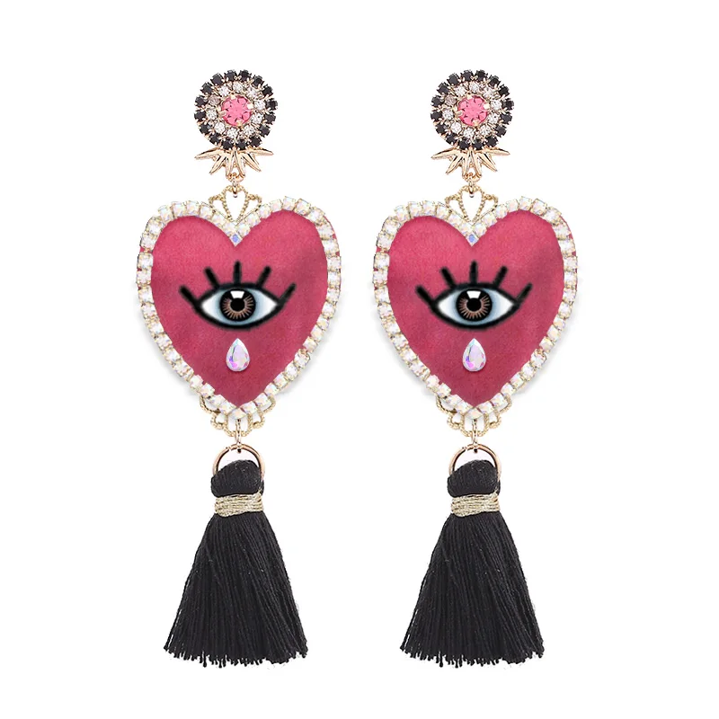 

Sehuoran New EYE Pendientes Big Fringe Tassel Earrings For Women Jewellery Boho Earrings Female Rhinestone Pendientes Mujer Moda