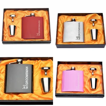 Set of one Personalized Engraved 6oz Hip Flask Stainless Steel Funnel +2 Cups Groom Bridesmaid Usher Gift Wedding Decor Favor
Set of one Personalized Engraved 6oz Hip Flask Stainless Steel Funnel +2 Cups Groom Bridesmaid Usher Gift Wedding Decor Favor
